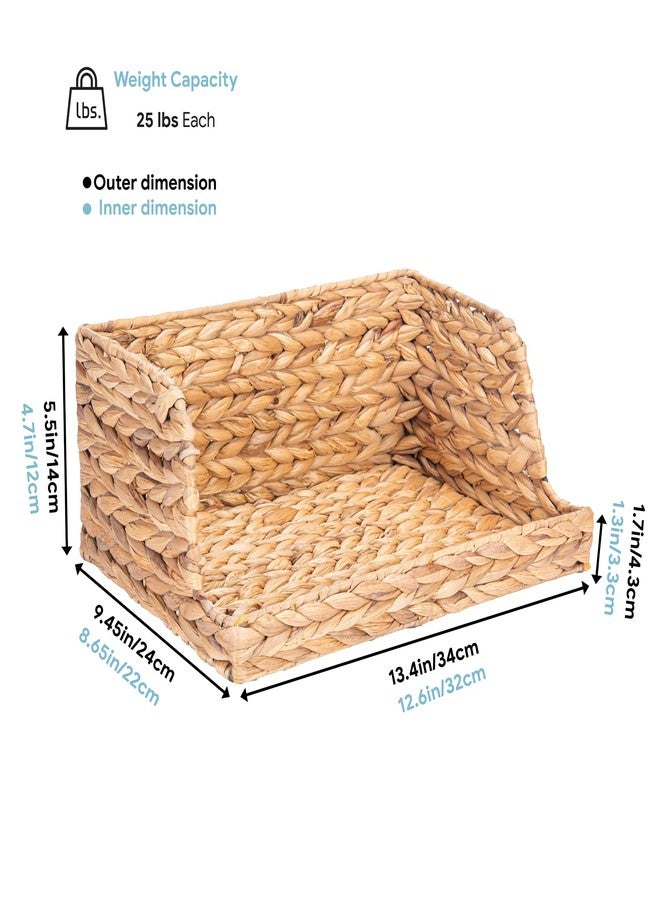 VATIMA Water Hyacinth Storage Baskets with Large Open-Front for Kitchen, Decorative for Living Room, 13.4” x 9.5” x 5.5”, 2 Pack - Image 5